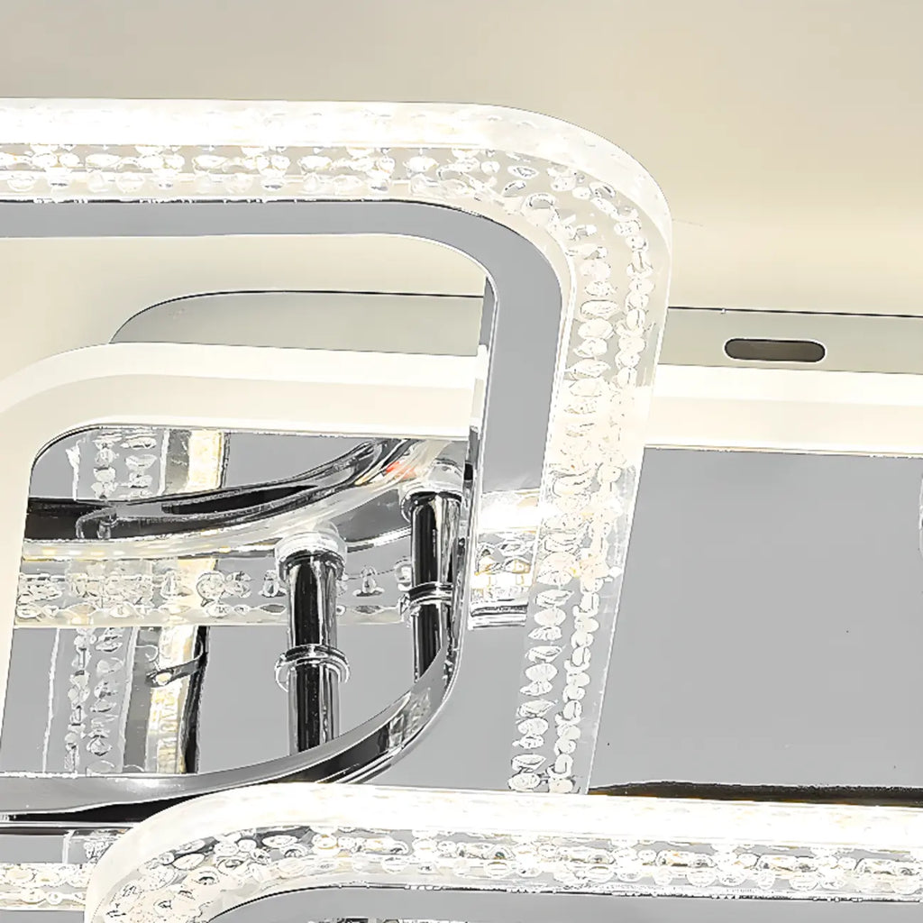 Modern Square LED Semi-Flush Ceiling Light for Living Room