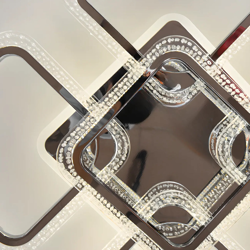 Modern Square LED Semi-Flush Ceiling Light for Living Room