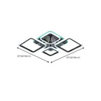 Modern Square LED Semi-Flush Ceiling Light for Living Room