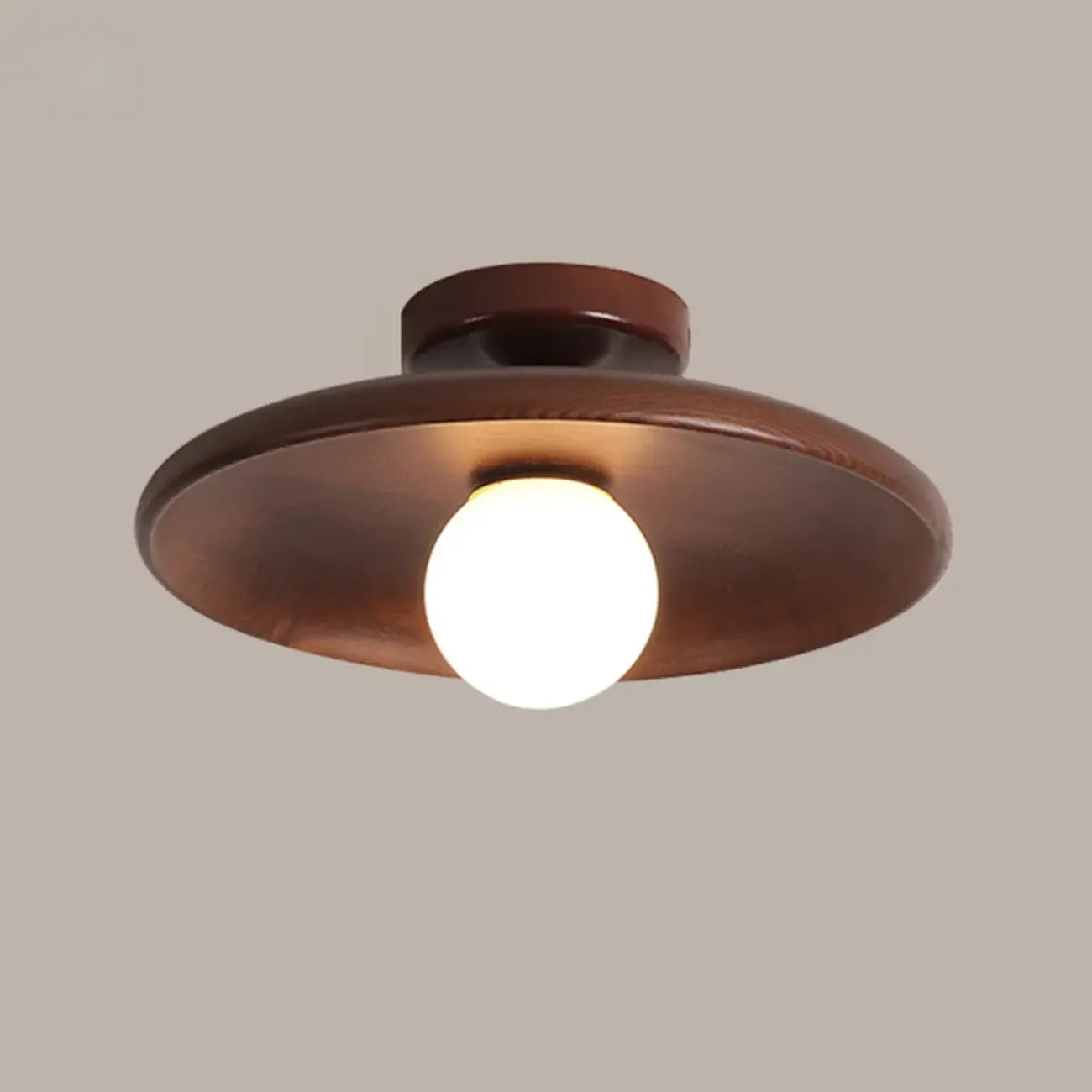Simple Wooden Semi Flush Ceiling Light for Indoor Use