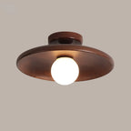 Simple Wooden Semi Flush Ceiling Light for Indoor Use