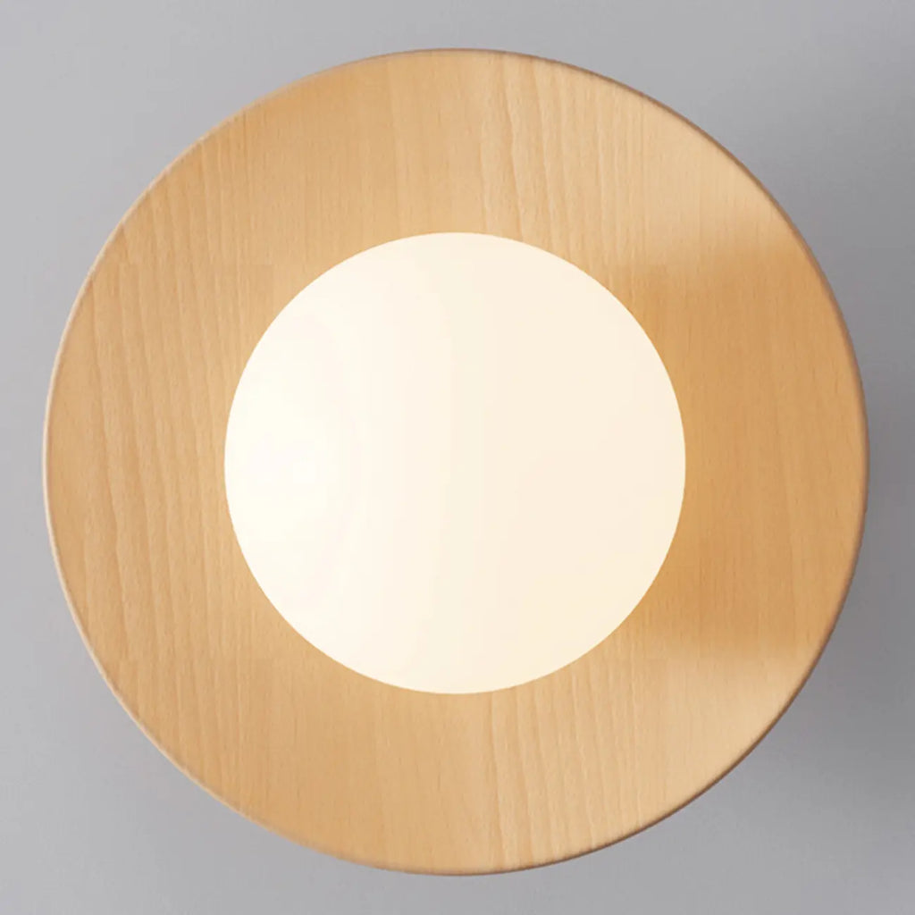 Simple Wooden Semi Flush Ceiling Light for Indoor Use