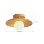 Simple Wooden Semi Flush Ceiling Light for Indoor Use
