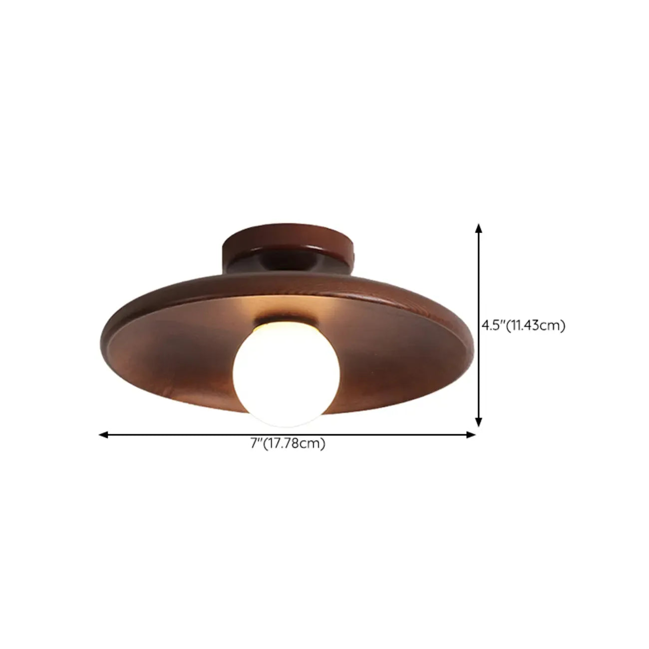 Simple Wooden Semi Flush Ceiling Light for Indoor Use