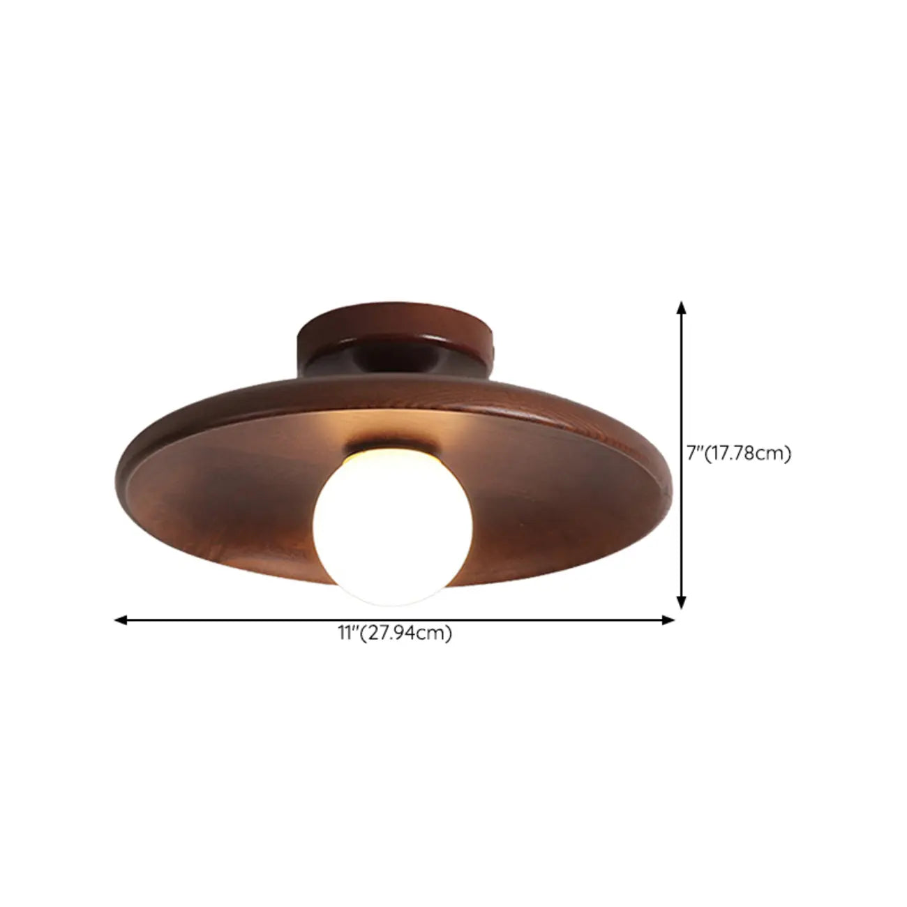 Simple Wooden Semi Flush Ceiling Light for Indoor Use