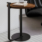 Minimalist Round Steel Base Coffee Table for Living Room
