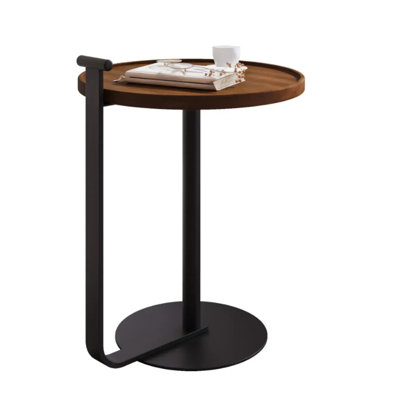 Minimalist Round Steel Base Coffee Table for Living Room