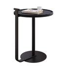 Minimalist Round Steel Base Coffee Table for Living Room