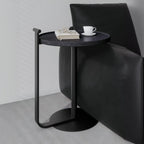 Minimalist Round Steel Base Coffee Table for Living Room