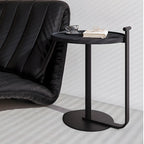 Minimalist Round Steel Base Coffee Table for Living Room