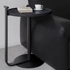 Minimalist Round Steel Base Coffee Table for Living Room