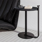 Minimalist Round Steel Base Coffee Table for Living Room