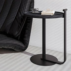 Minimalist Round Steel Base Coffee Table for Living Room