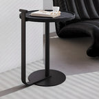 Minimalist Round Steel Base Coffee Table for Living Room