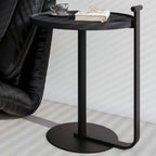 Minimalist Round Steel Base Coffee Table for Living Room