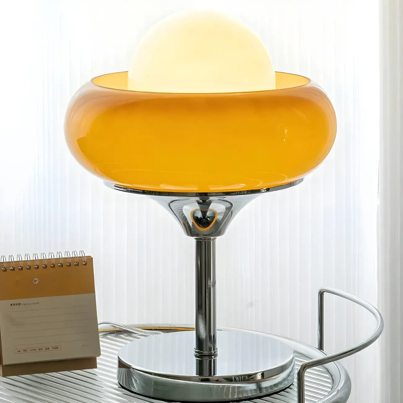 Simple Orange Globe Glass Table Lamp for Residential