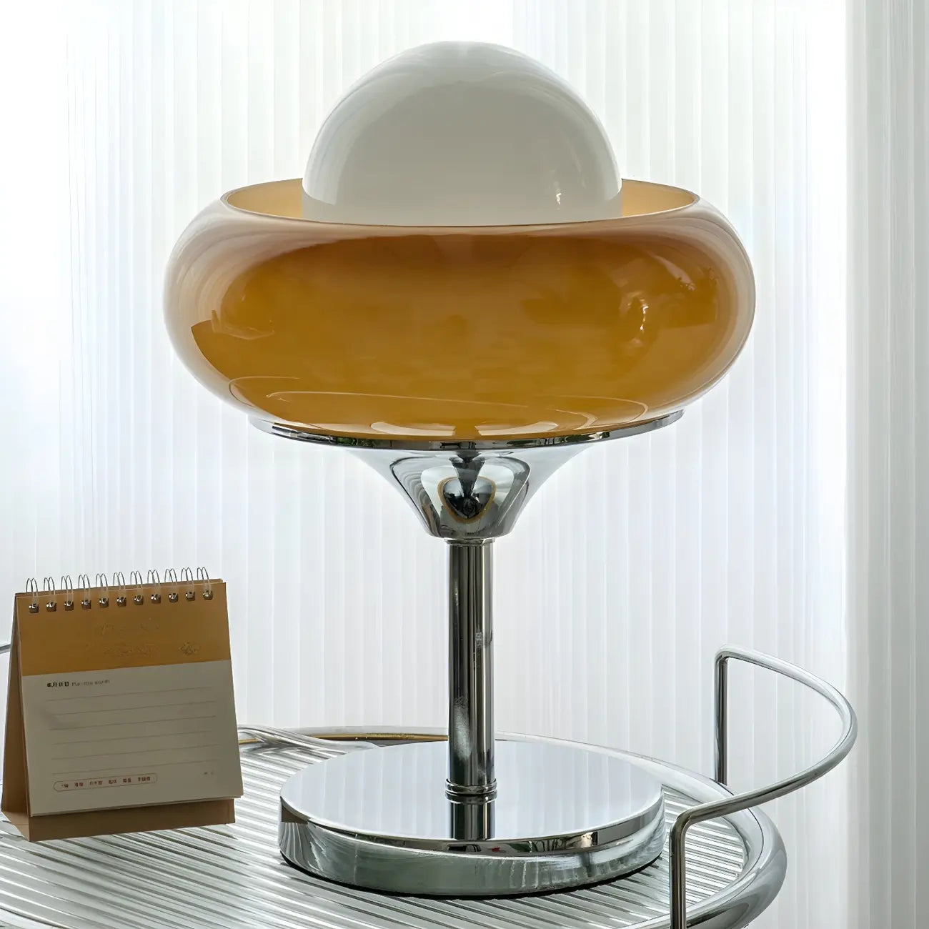 Simple Orange Globe Glass Table Lamp for Residential
