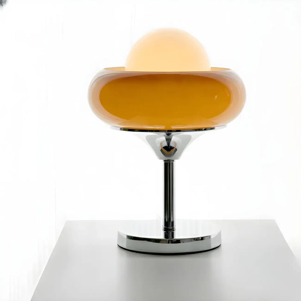 Simple Orange Globe Glass Table Lamp for Residential