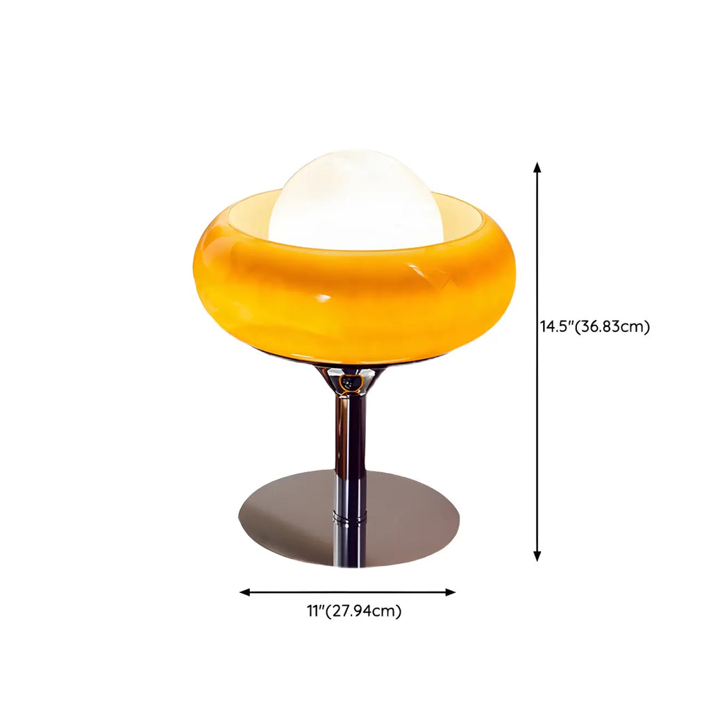 Simple Orange Globe Glass Table Lamp for Residential