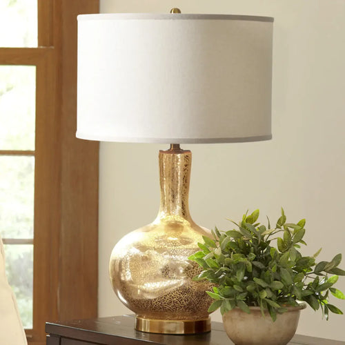 Contemporary Geometric Metal Table Lamp for Living Room