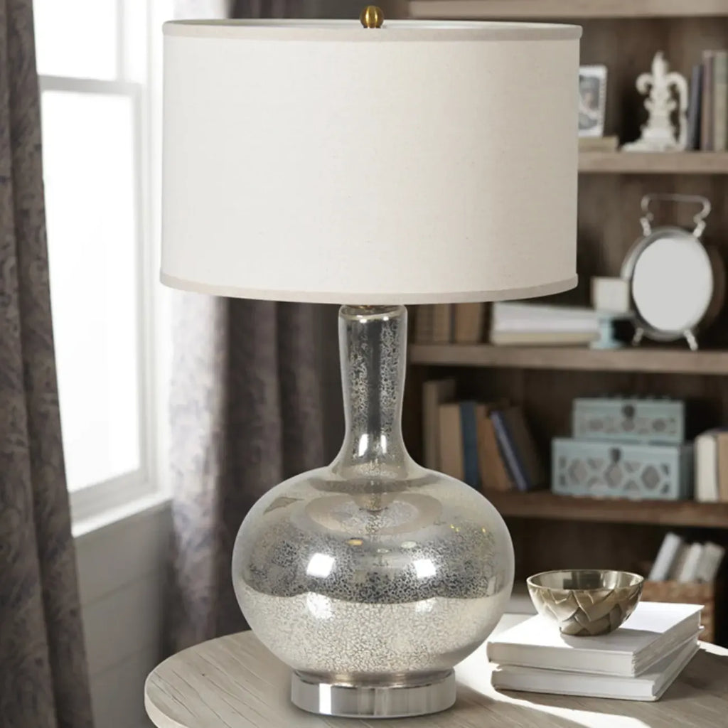Contemporary Geometric Metal Table Lamp for Living Room