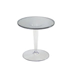 Minimalist Round White Acrylic Side Table for Living Room