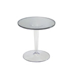 Minimalist Round White Acrylic Side Table for Living Room