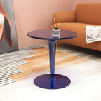 Minimalist Round White Acrylic Side Table for Living Room
