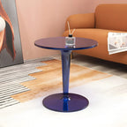 Minimalist Round White Acrylic Side Table for Living Room