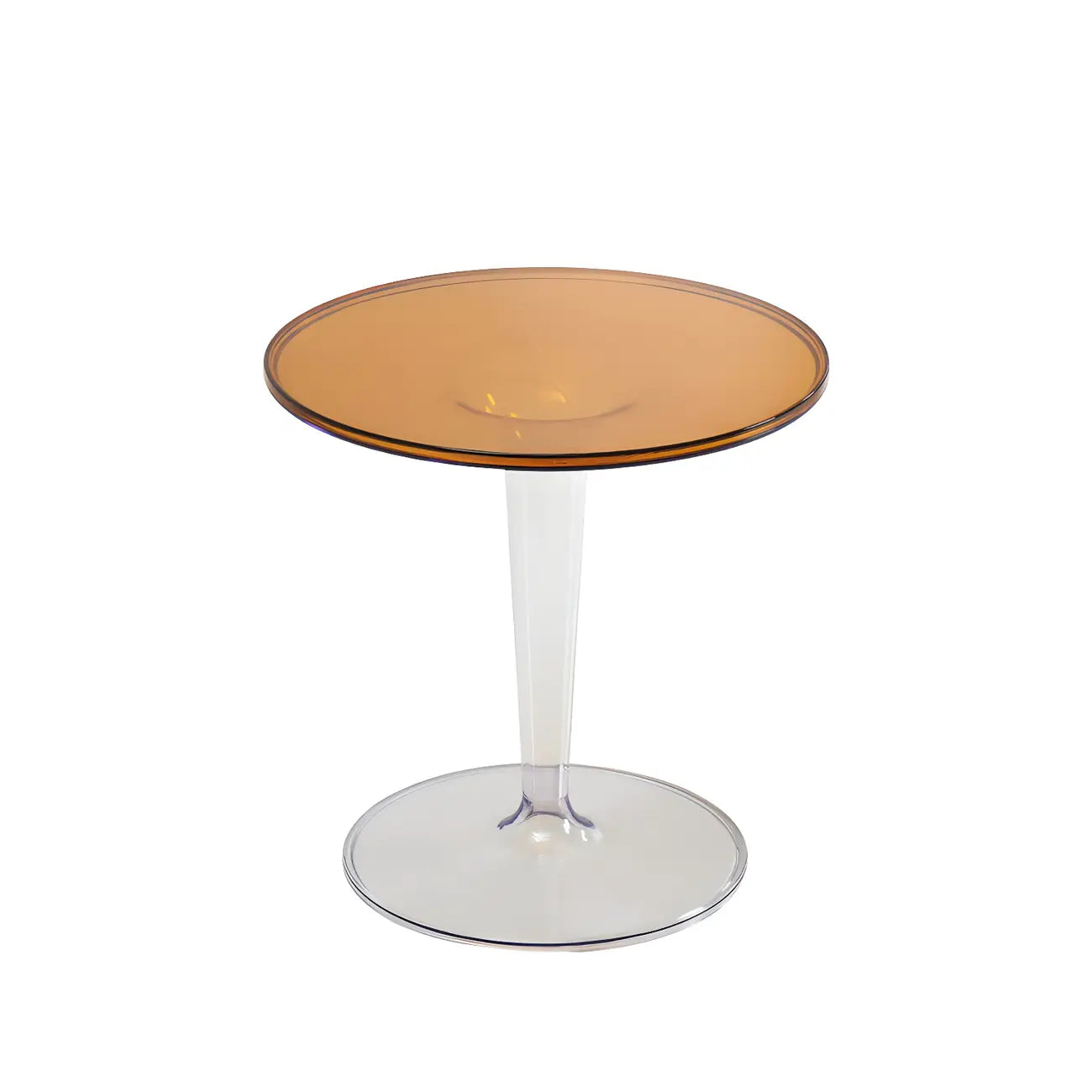Minimalist Round White Acrylic Side Table for Living Room