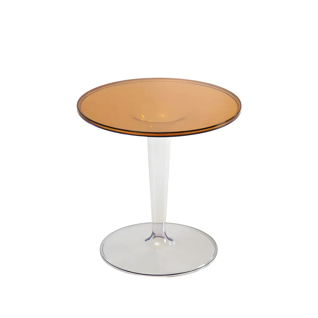 Minimalist Round White Acrylic Side Table for Living Room