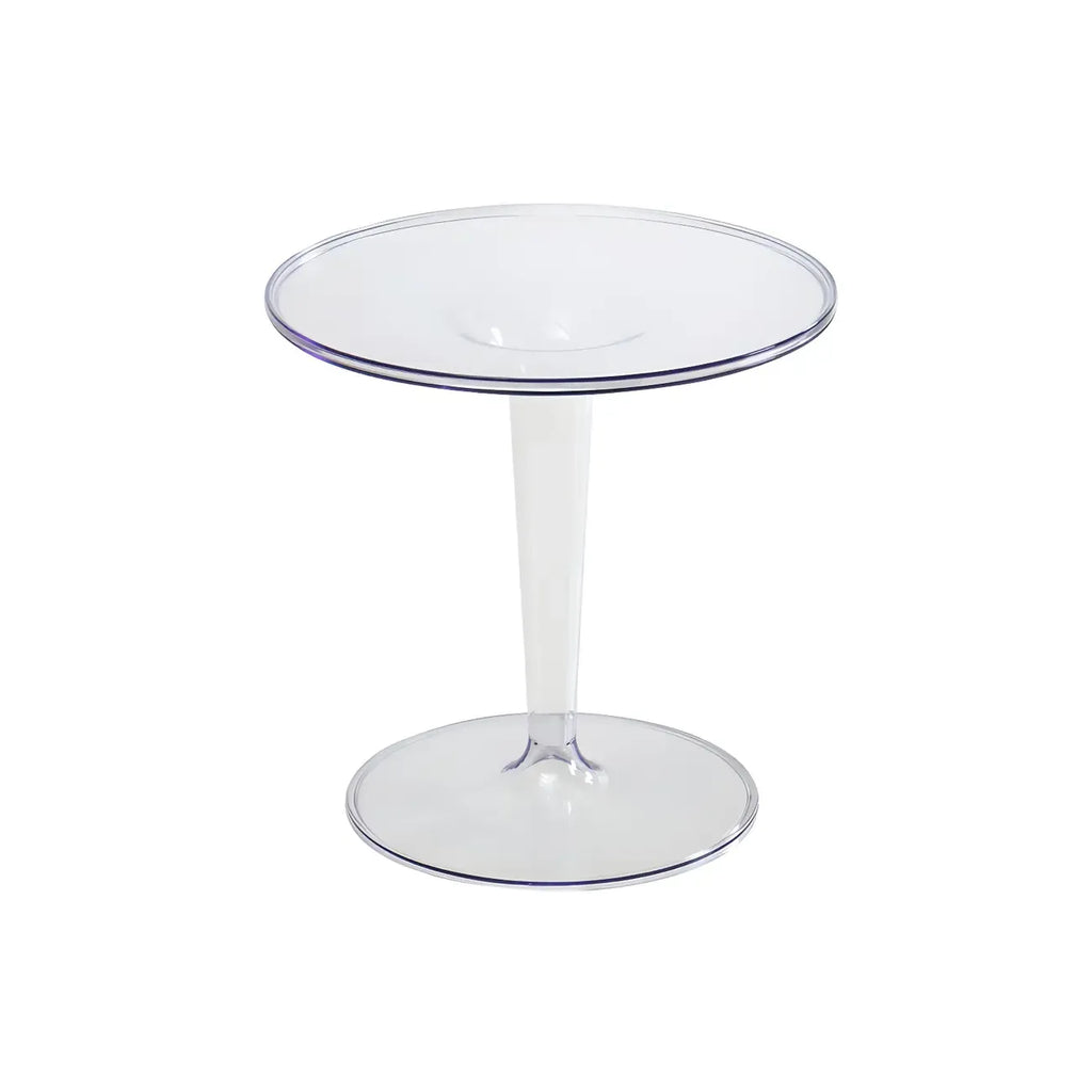 Minimalist Round White Acrylic Side Table for Living Room