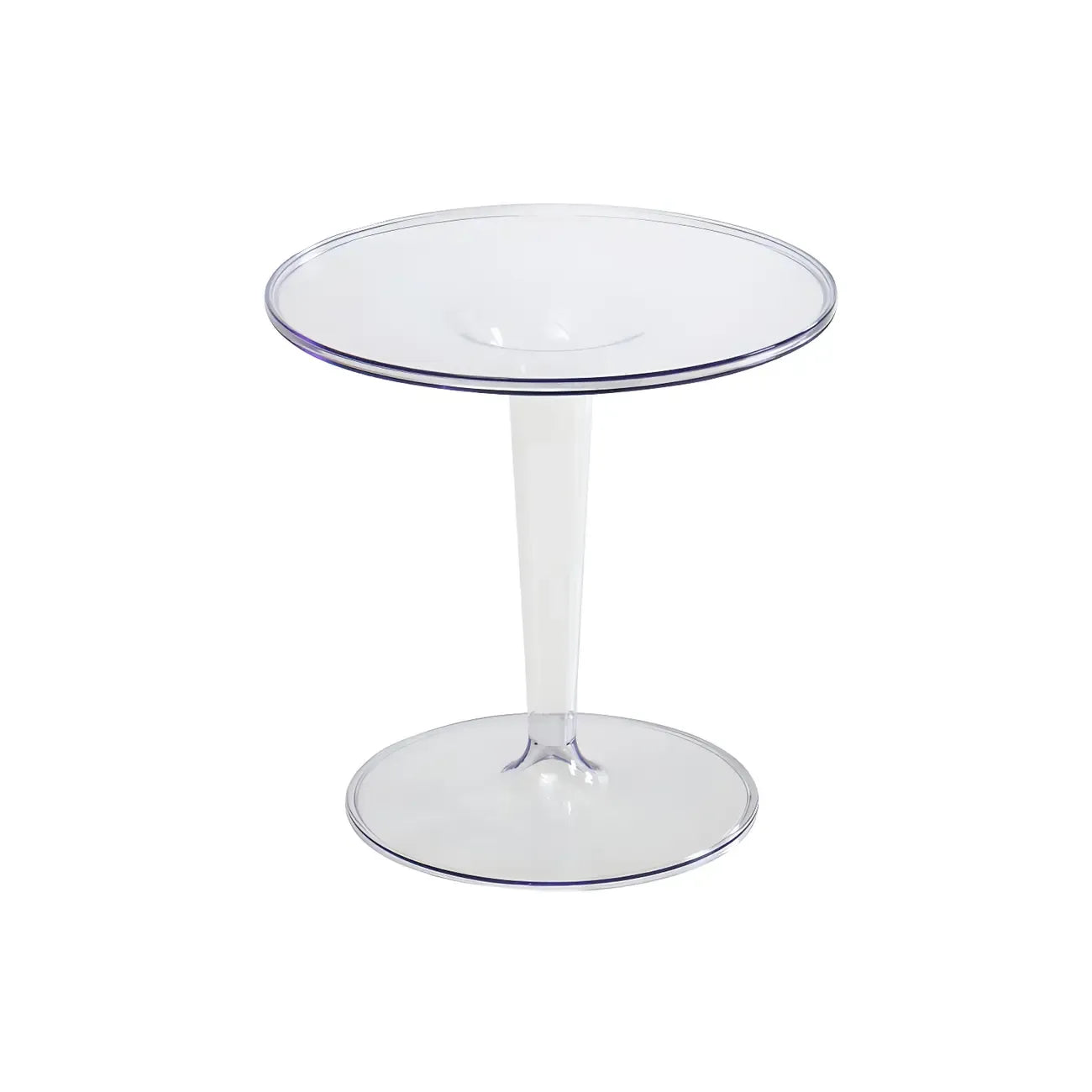 Minimalist Round White Acrylic Side Table for Living Room
