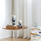 Minimalist Round White Acrylic Side Table for Living Room