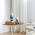 Minimalist Round White Acrylic Side Table for Living Room