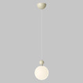 Elegant Milky Glass Globe LED Pendant Light with Bead Detail