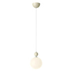 Elegant Milky Glass Globe LED Pendant Light with Bead Detail
