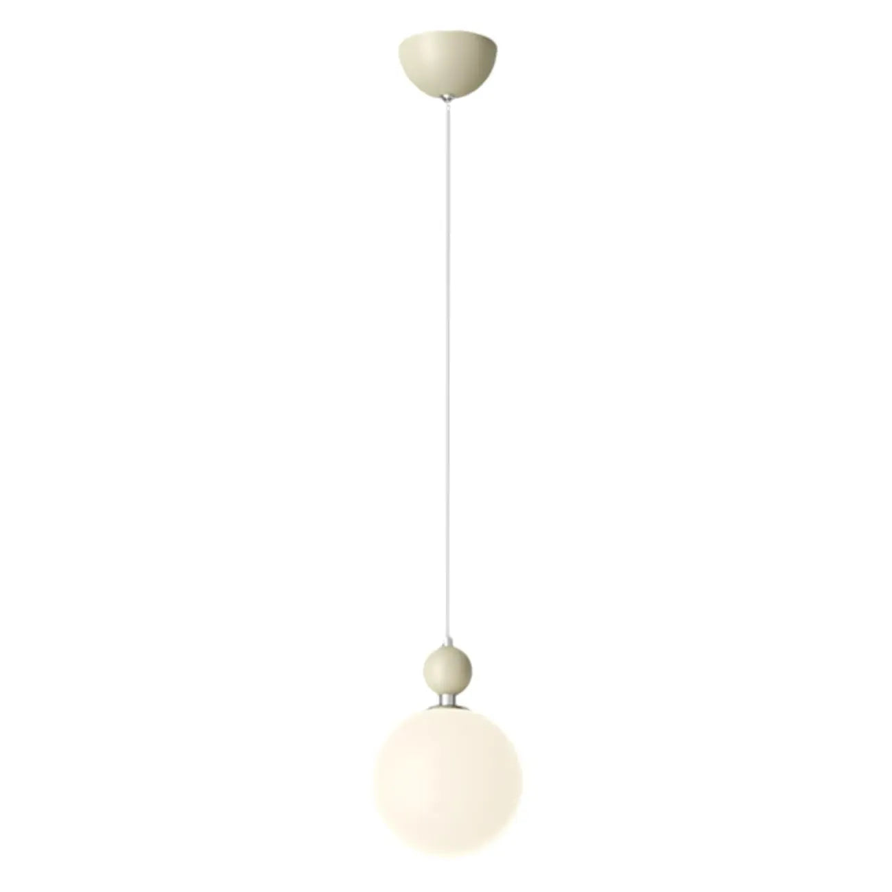 Elegant Milky Glass Globe LED Pendant Light with Bead Detail