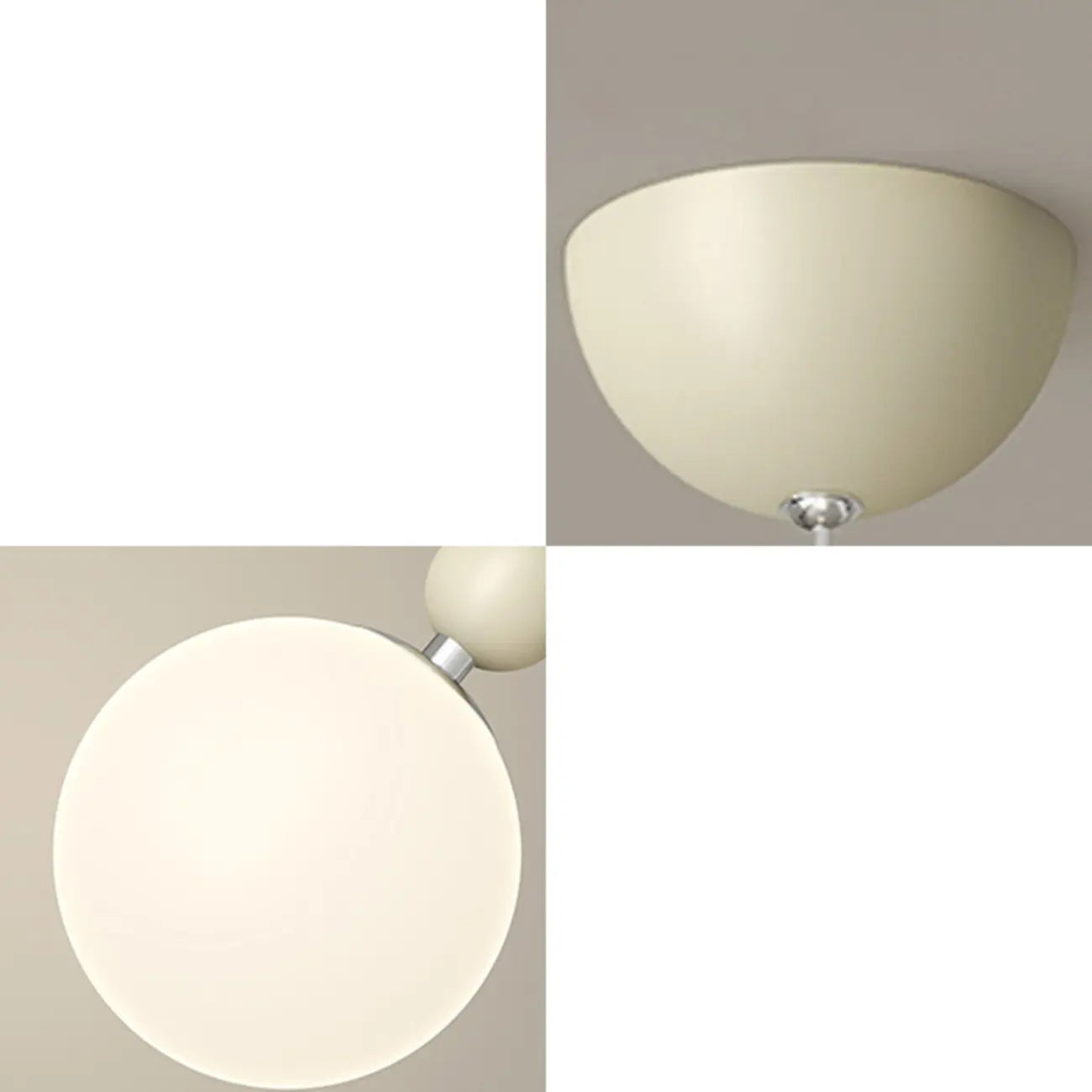 Elegant Milky Glass Globe LED Pendant Light with Bead Detail