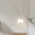 Elegant Milky Glass Globe LED Pendant Light with Bead Detail