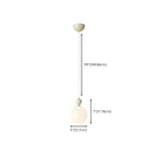 Elegant Milky Glass Globe LED Pendant Light with Bead Detail