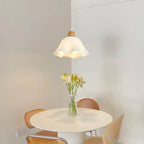 3 Light Milky Glass Floral LED Pendant Light for Dining Room