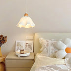 3 Light Milky Glass Floral LED Pendant Light for Dining Room