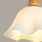 3 Light Milky Glass Floral LED Pendant Light for Dining Room