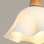 3 Light Milky Glass Floral LED Pendant Light for Dining Room