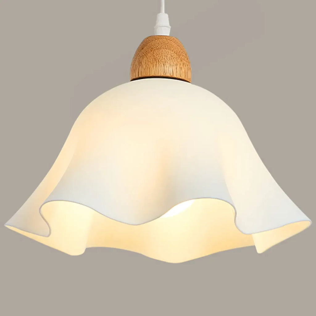 3 Light Milky Glass Floral LED Pendant Light for Dining Room