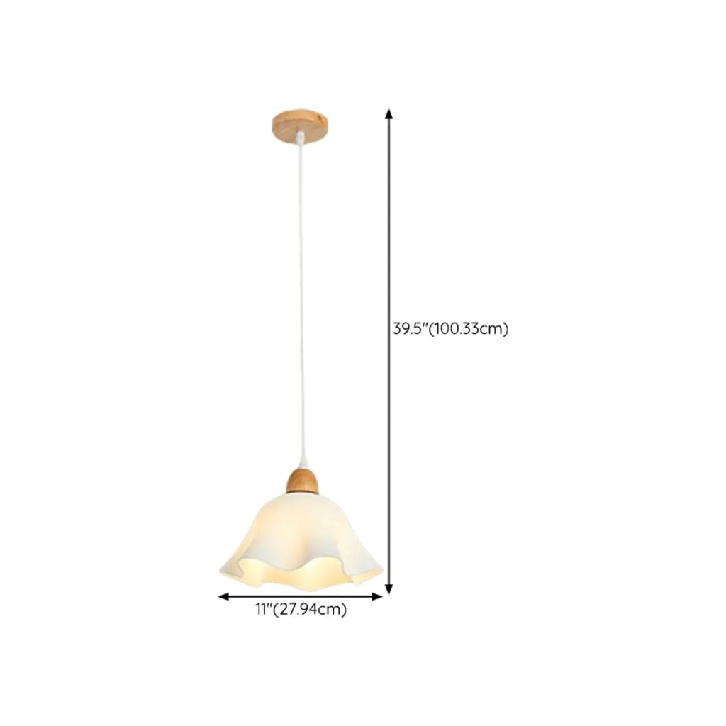 3 Light Milky Glass Floral LED Pendant Light for Dining Room