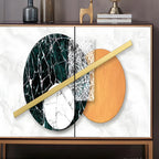 Contemporary White Wooden Sideboard with Gold Accents