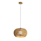 Natural Brown Rattan Pendant Lantern for Modern Dining Decor