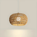 Natural Brown Rattan Pendant Lantern for Modern Dining Decor
